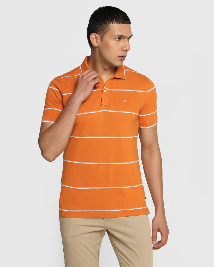 Polo Orange Striped T-Shirt - Vertical