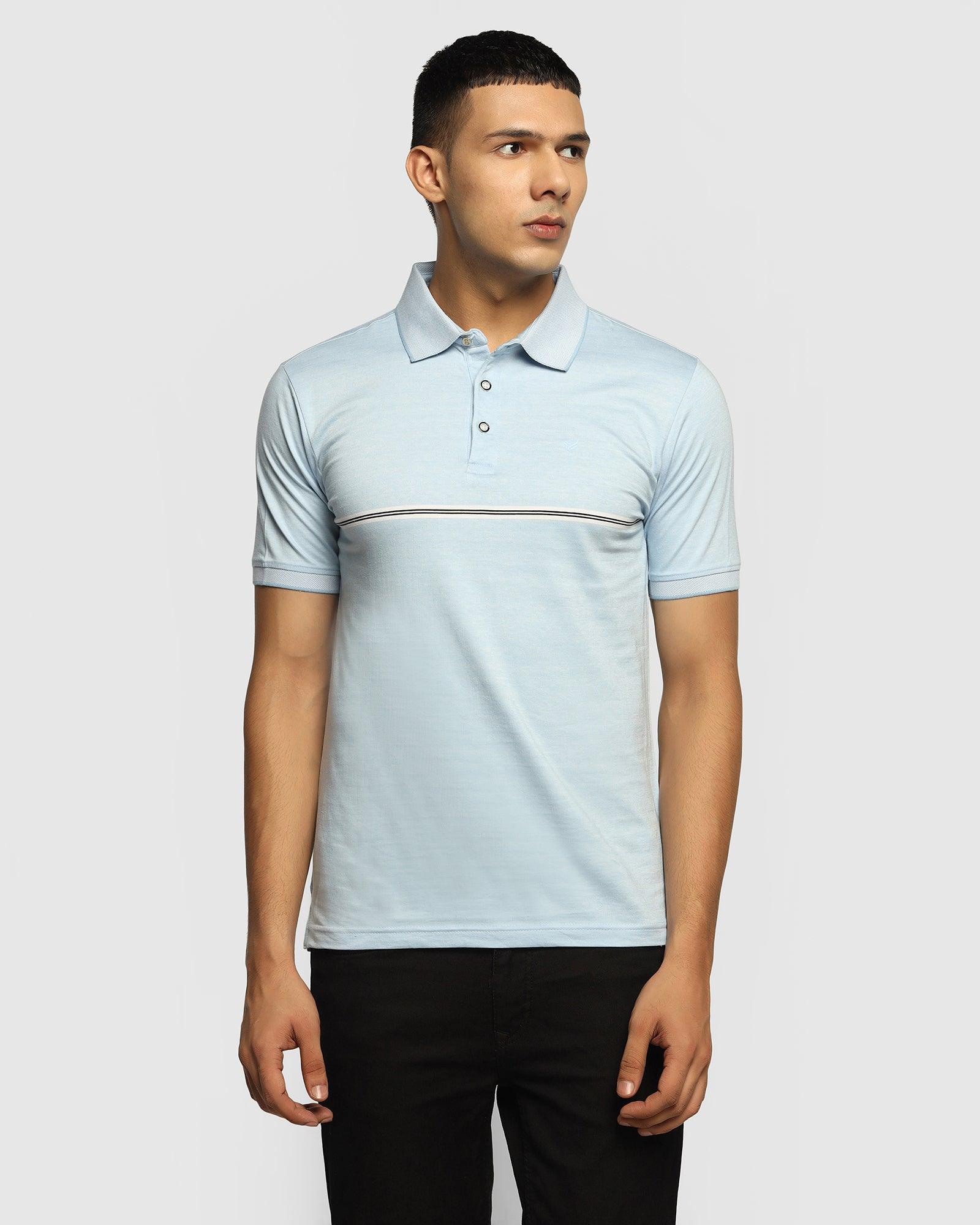 Polo Powder Blue Striped T Shirt - Austin