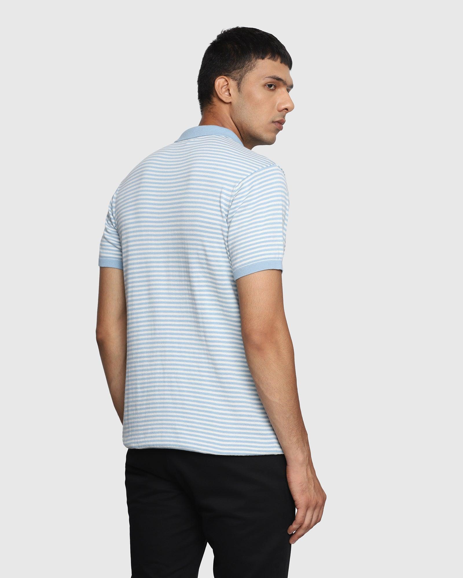 Polo Powder Blue Striped T Shirt - Axel
