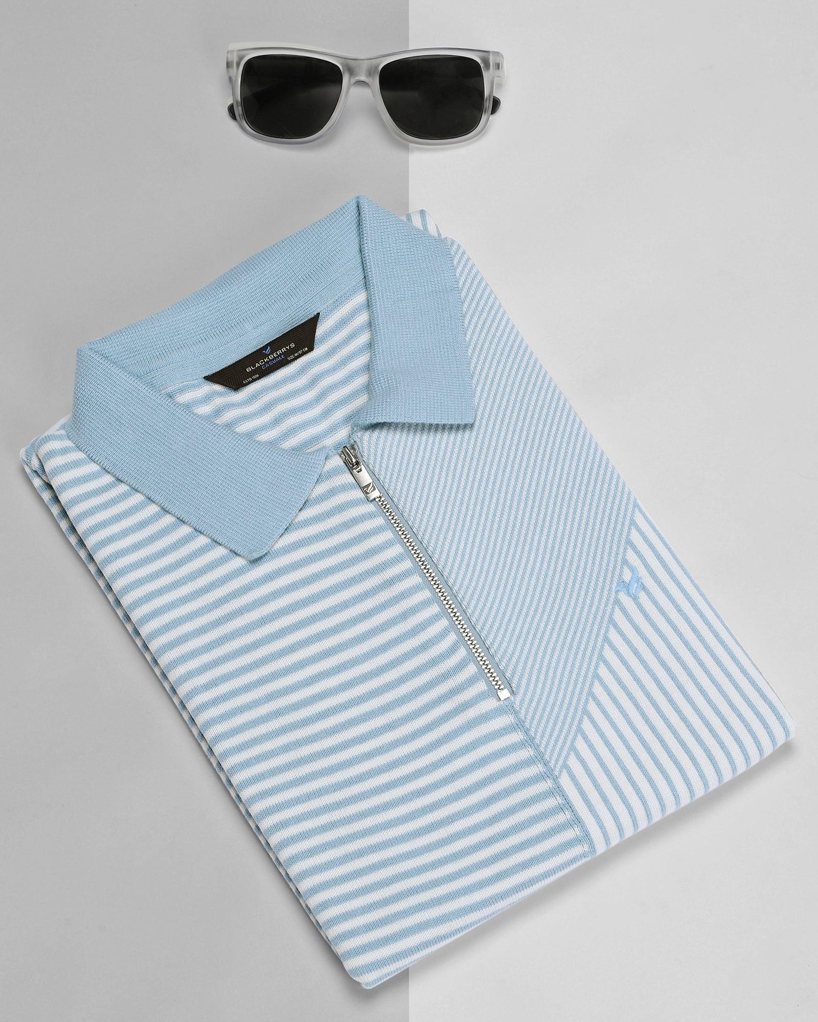 Polo Powder Blue Striped T Shirt - Axel