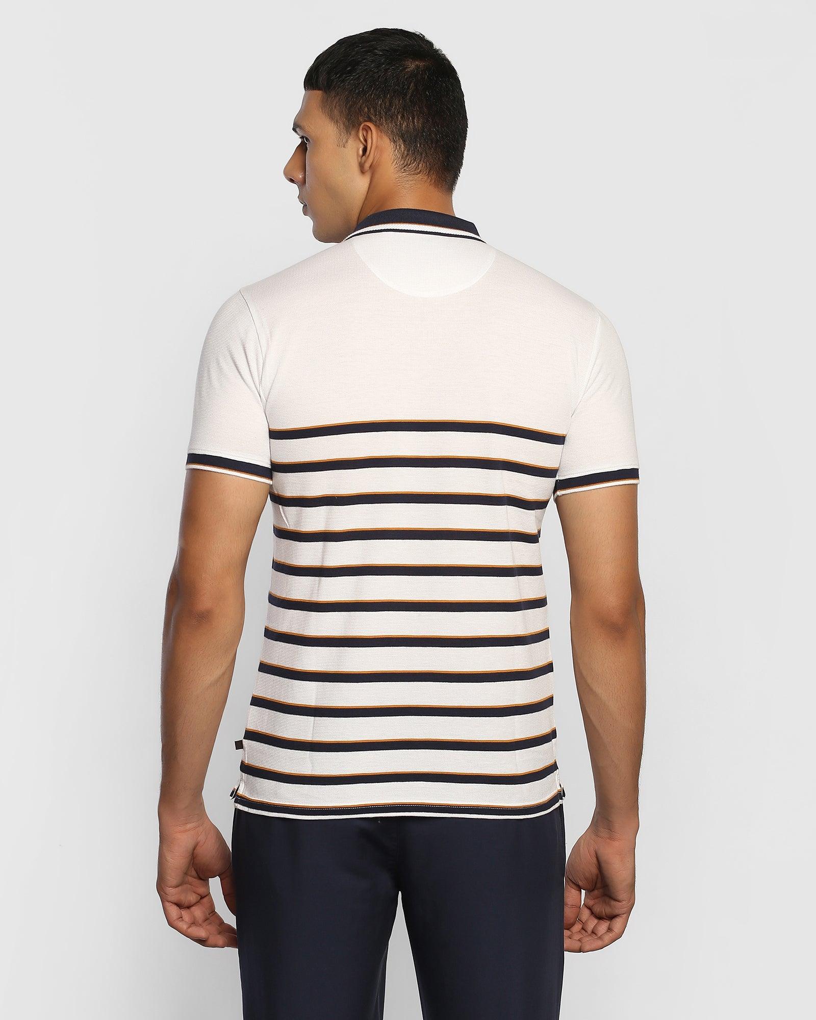 Polo White Striped T Shirt - Gram