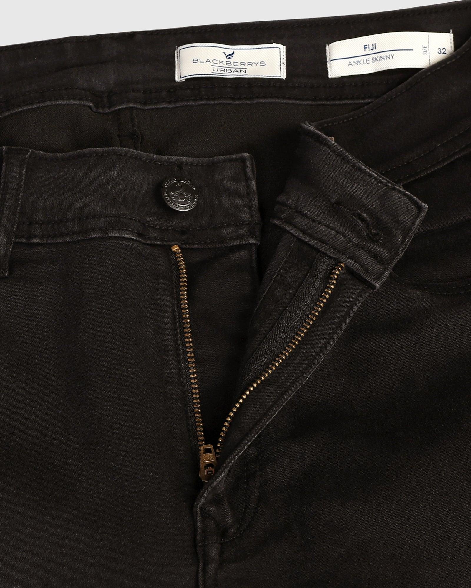 Super Clean Skinny Cropped Fiji Fit Black Jeans - Aiden