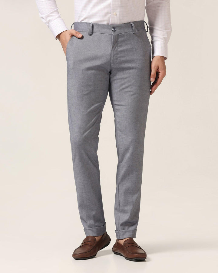 Super Slim Phoenix Formal Blue Solid Trouser - Hurricane