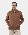 Tan Solid Zipper Jacket - Shtosh