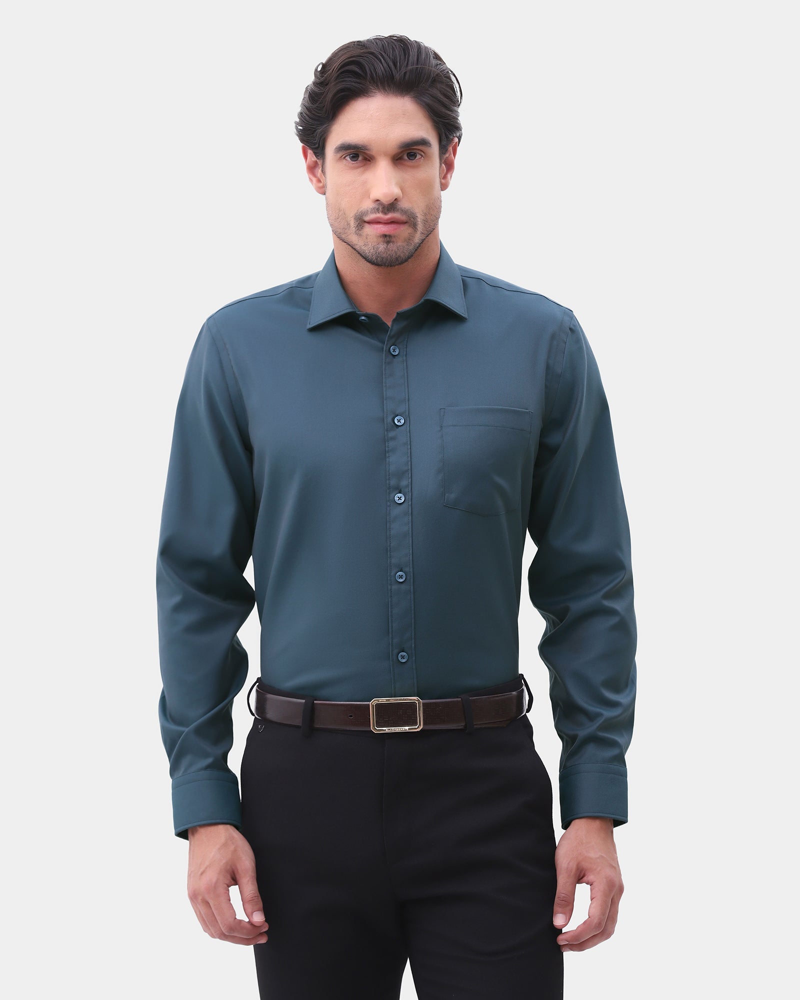 Teal Non Iron Textured Shirt - Eliot