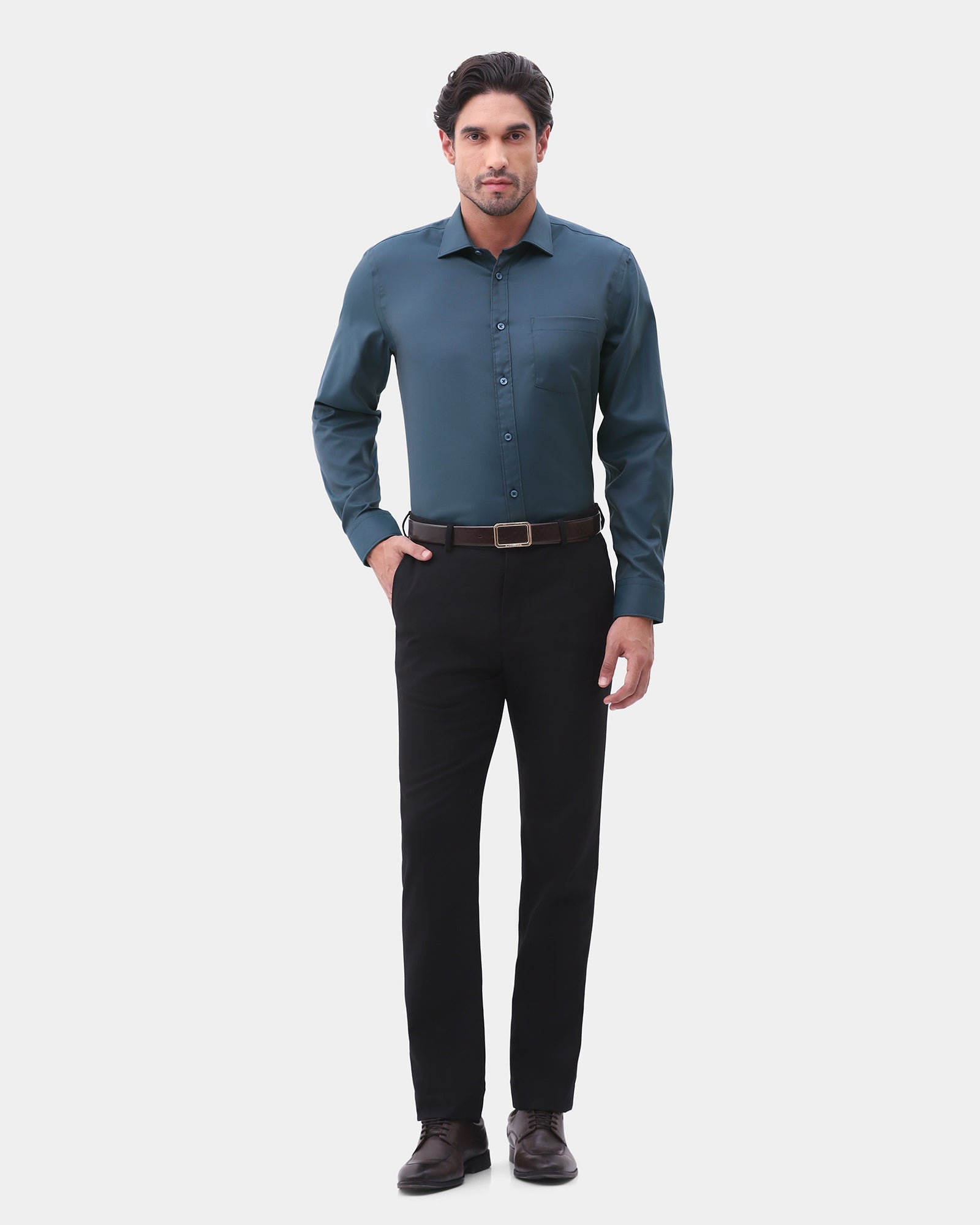 Teal Non Iron Textured Shirt - Eliot