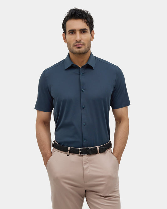 Teal TechPro Stripe Shirt - Dome