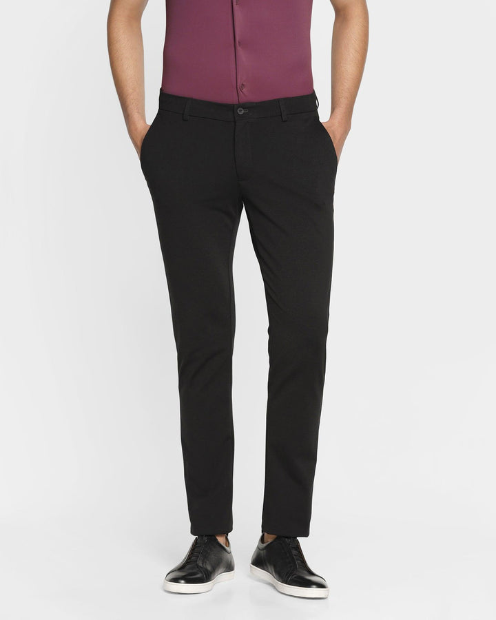 TechPro Slim Fit B-91 Casual Black Solid Khakis - Ziea