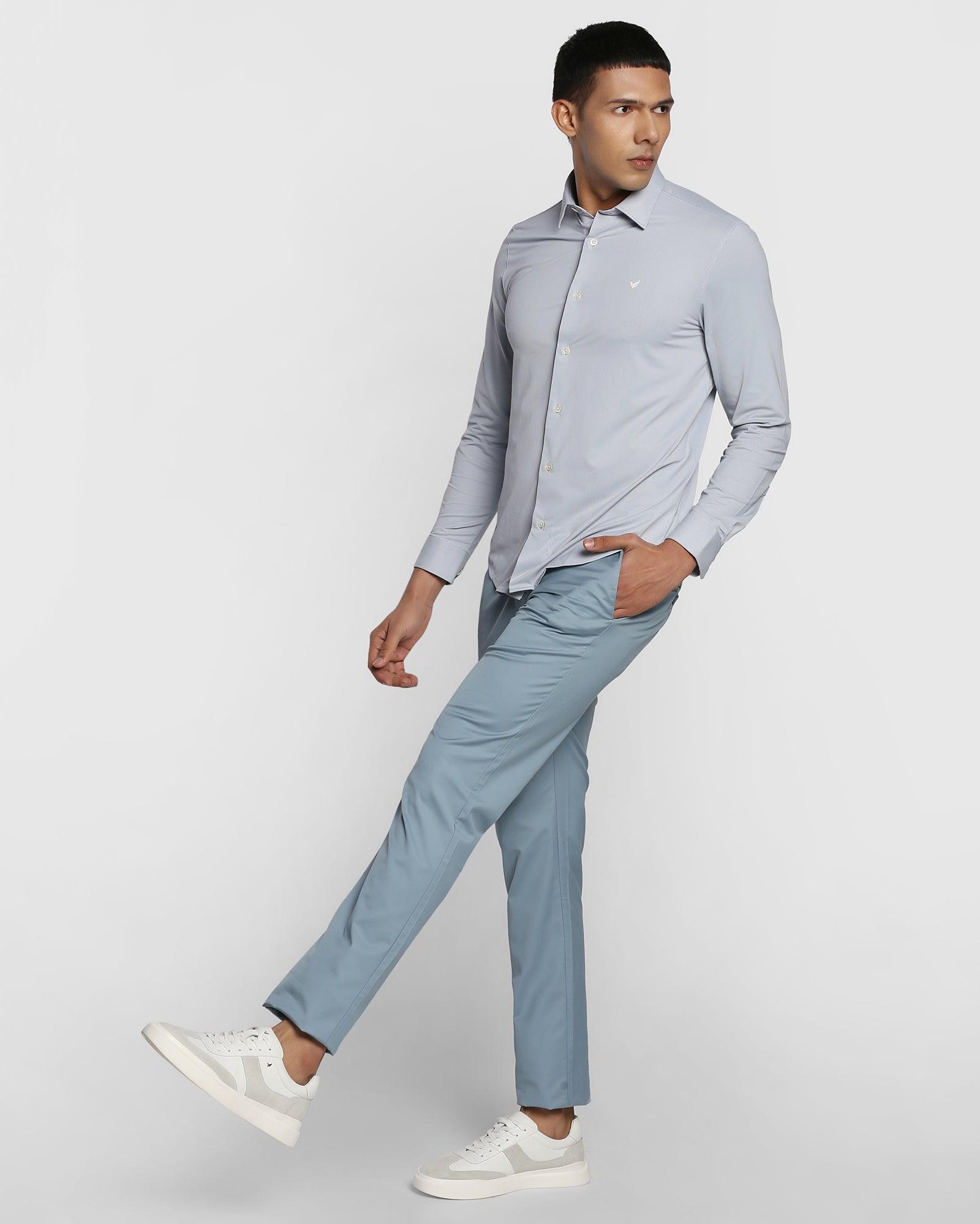 TechPro Slim Fit B-91 Casual Blue Solid Khakis - Nord