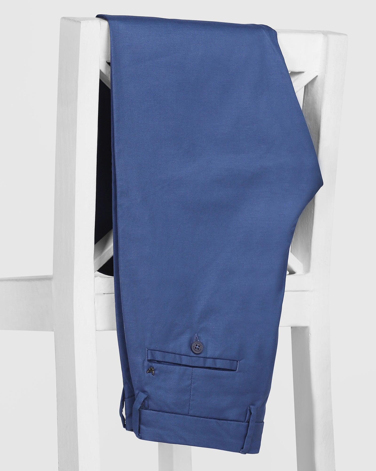 TechPro Slim Comfort B-95 Casual Blue Solid Khakis - Andro