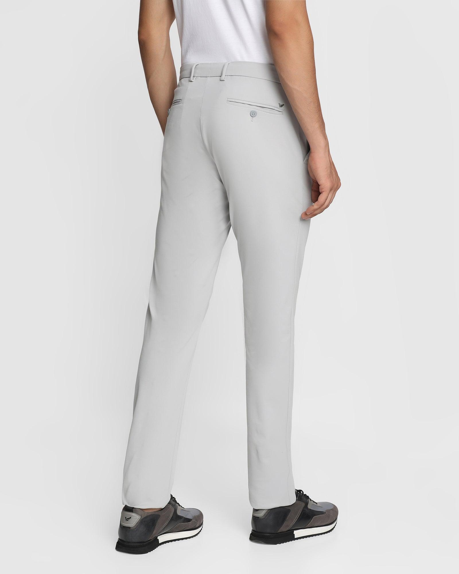 TechPro Slim Fit B-91 Casual Grey Solid Khakis - Ziea