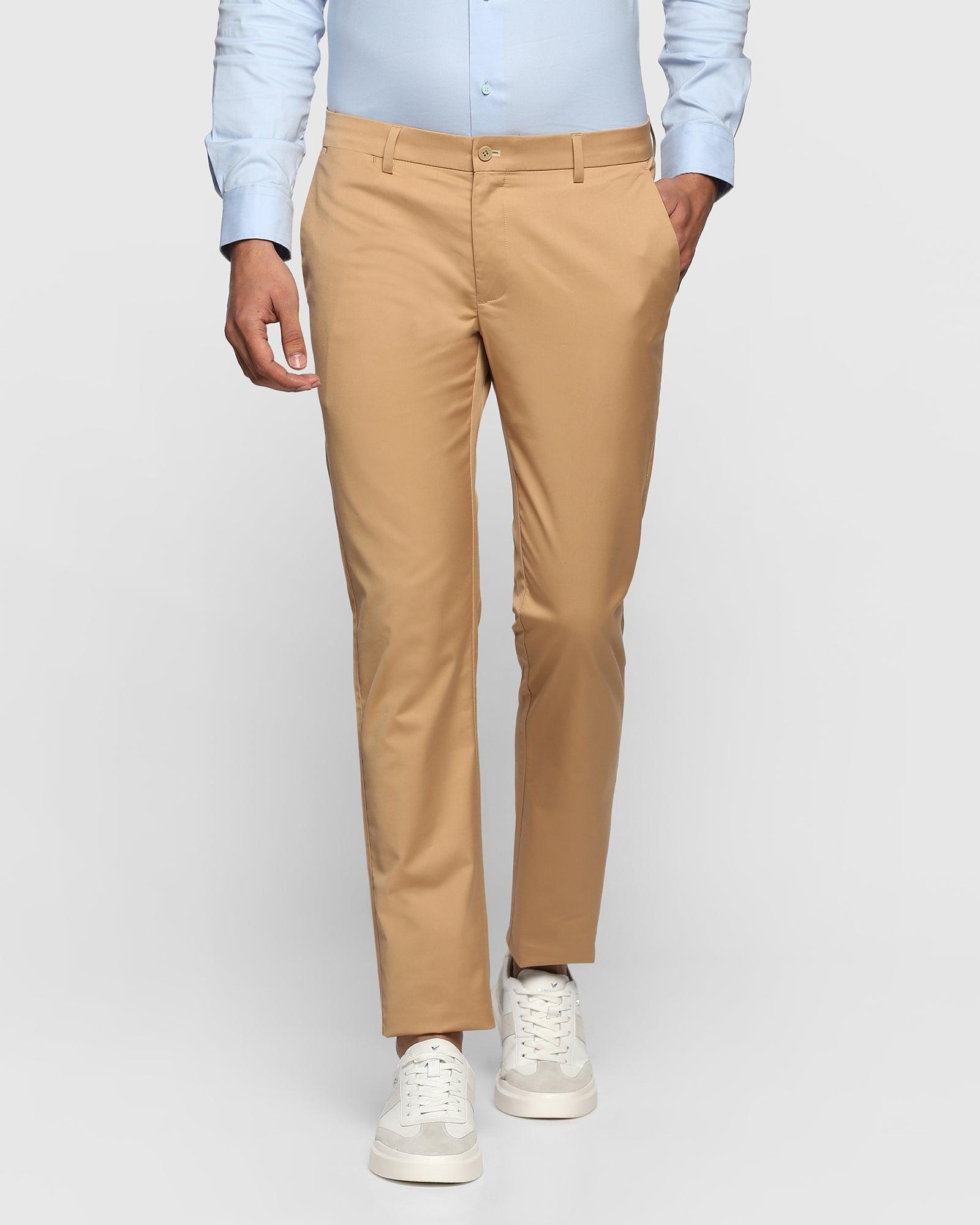 TechPro Slim Fit B-91 Casual Tan Solid Khakis - Nord