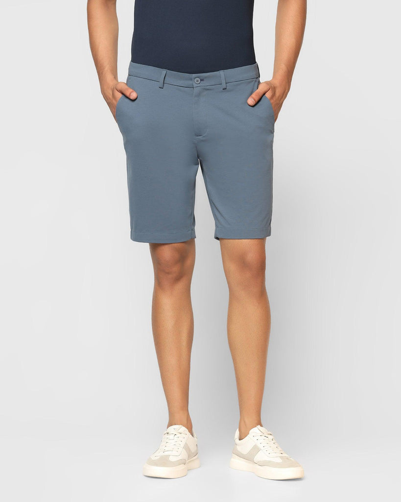 TechPro Casual Petrol Blue Solid Shorts - Serry
