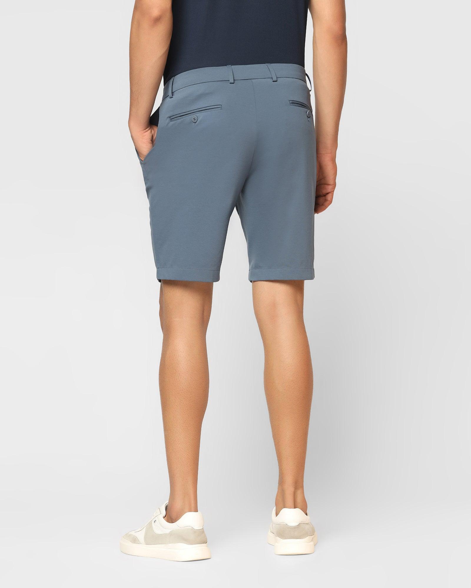 TechPro Casual Petrol Blue Solid Shorts - Serry