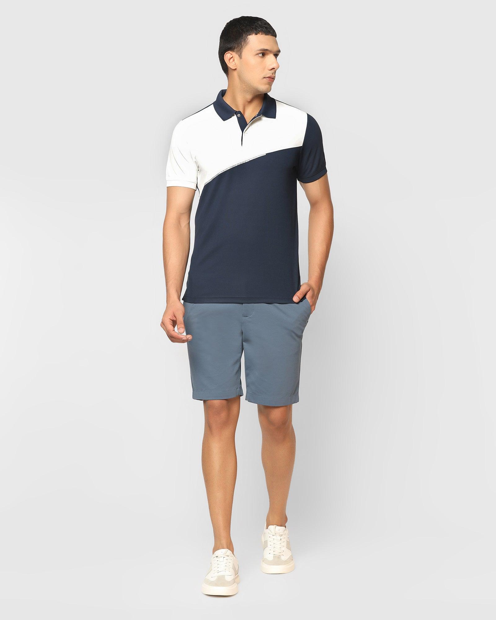 TechPro Casual Petrol Blue Solid Shorts - Serry