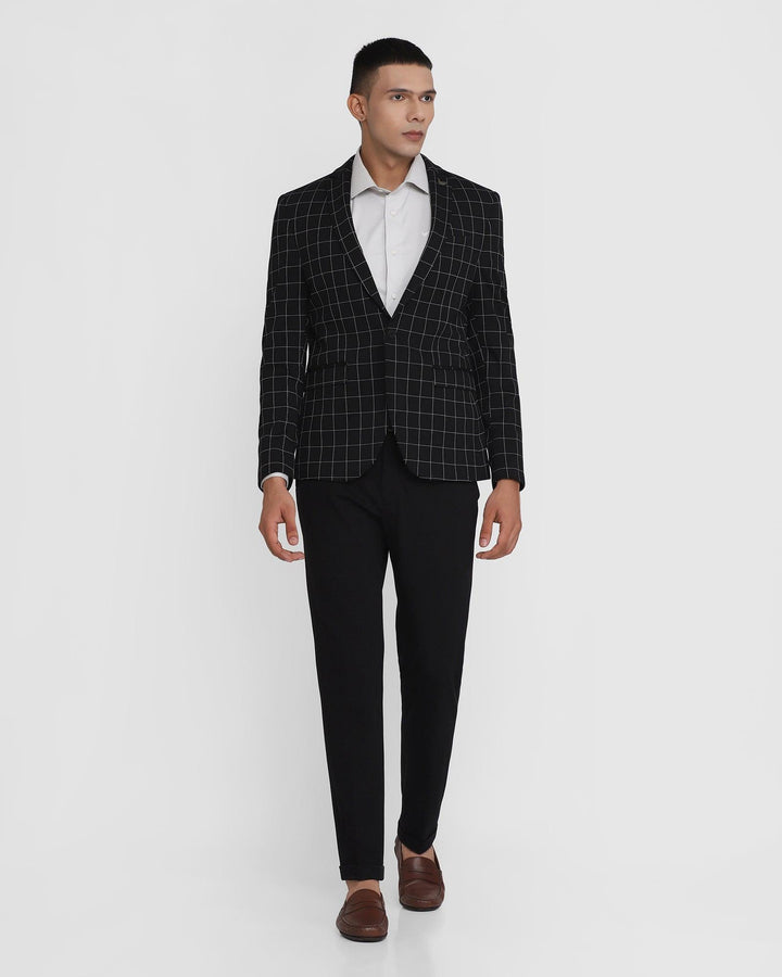 TechPro Two Piece Black Check Formal Suit - Techton