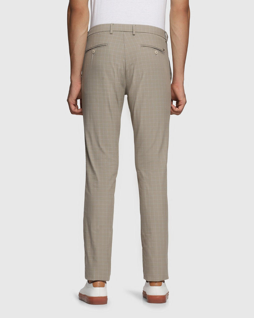 TechPro Slim Fit B-91 Casual Beige Check Khakis - Cosmos