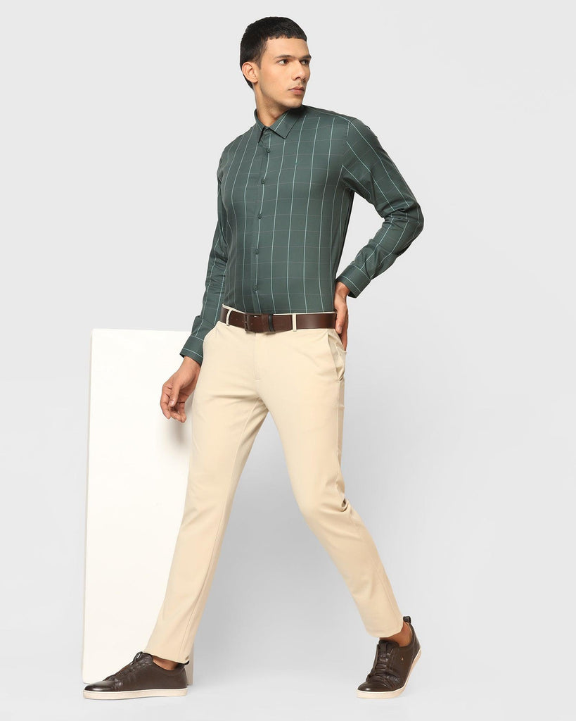 TechPro Formal Green Check Shirt - Digo