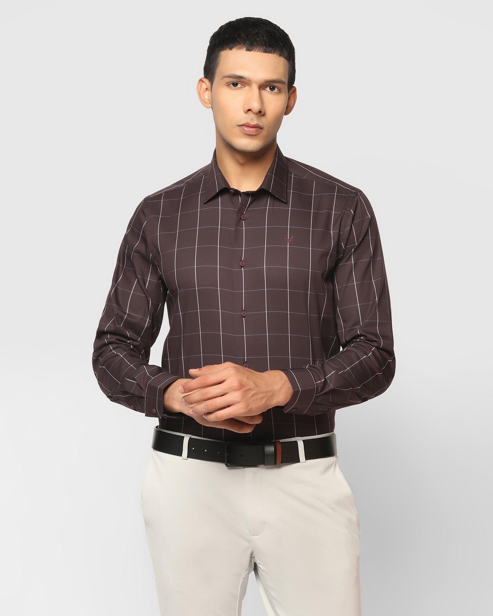 TechPro Check Formal Shirt In Plum (Digo) - Blackberrys