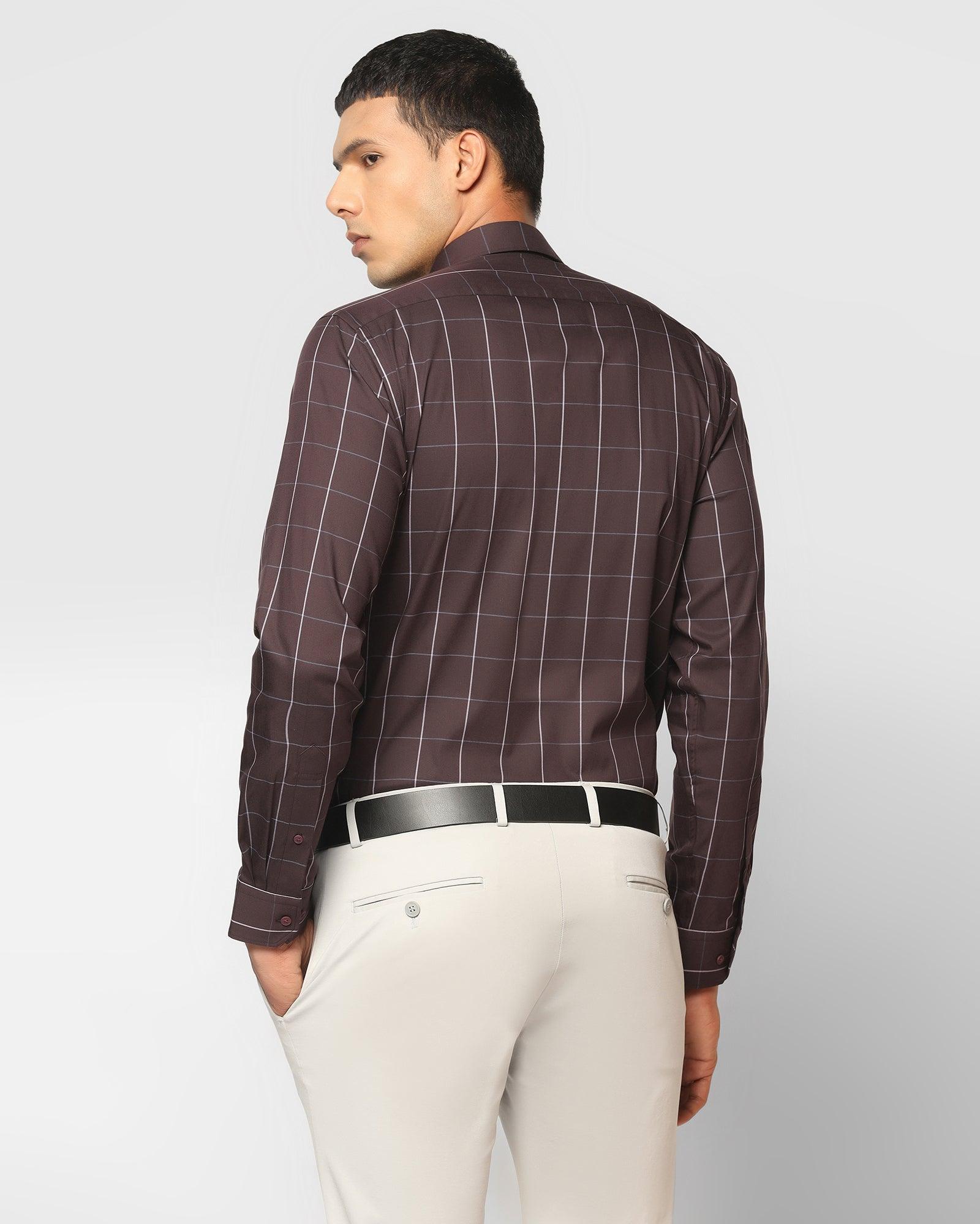 TechPro Check Formal Shirt In Plum (Digo) - Blackberrys