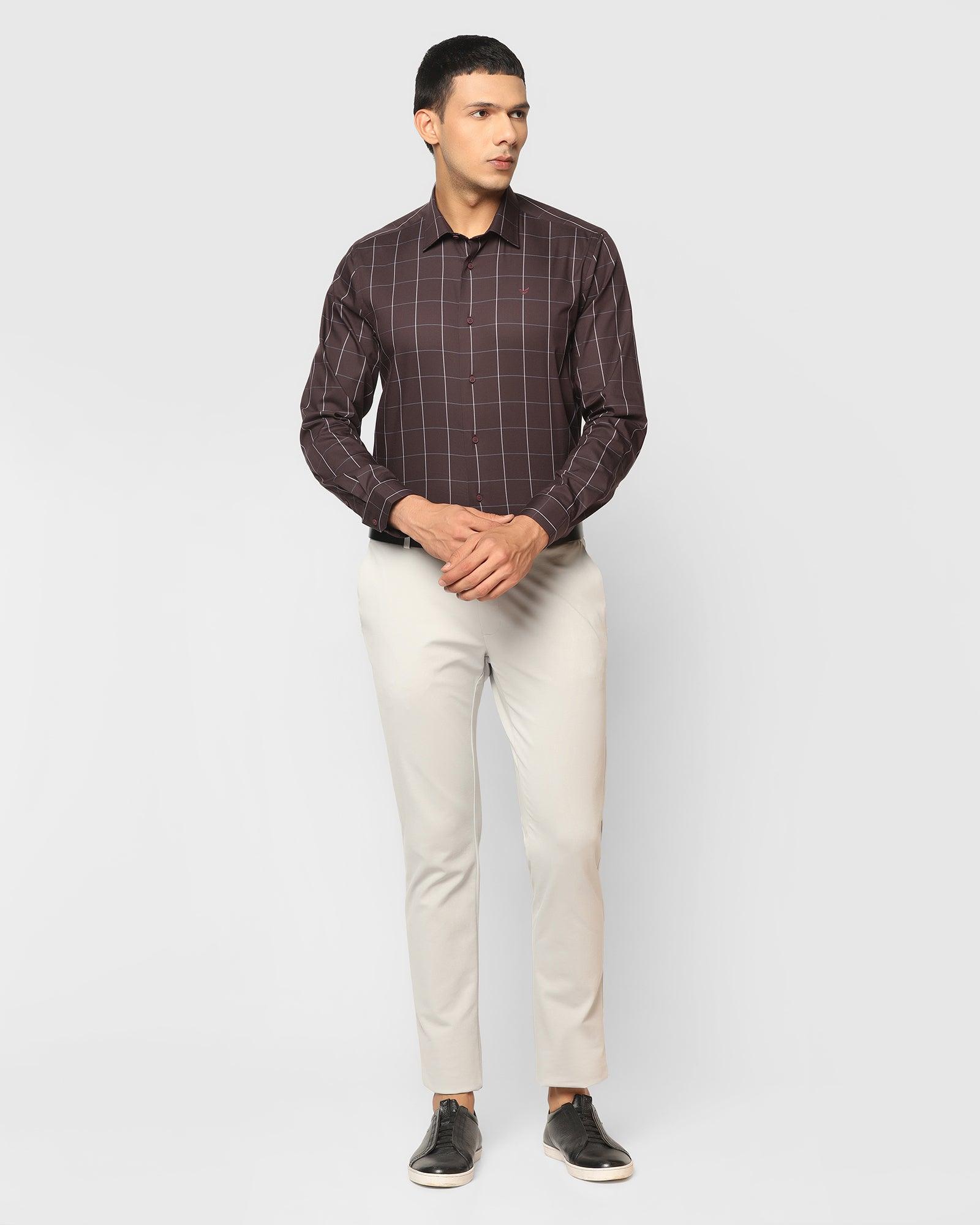 TechPro Check Formal Shirt In Plum (Digo) - Blackberrys