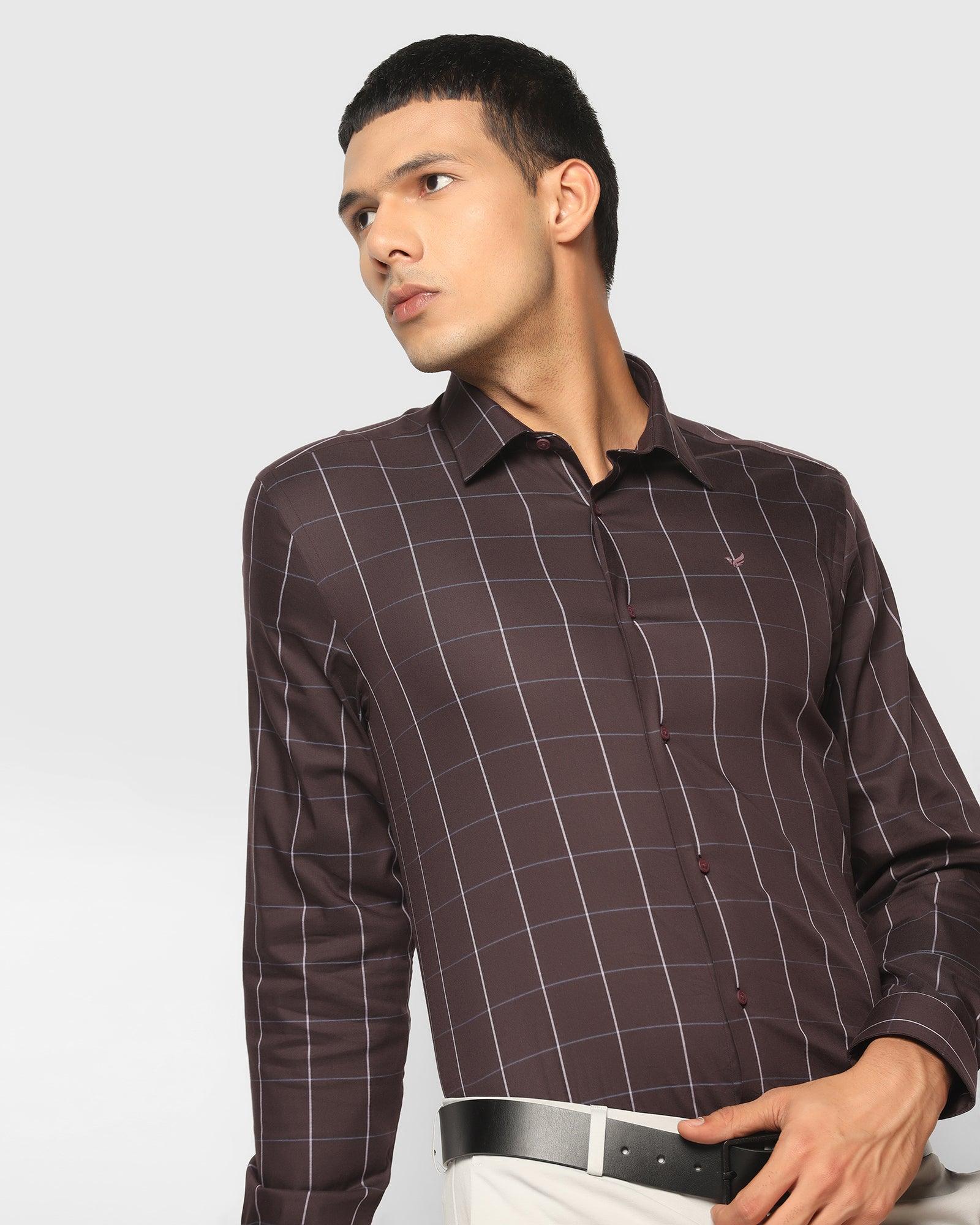 TechPro Check Formal Shirt In Plum (Digo) - Blackberrys