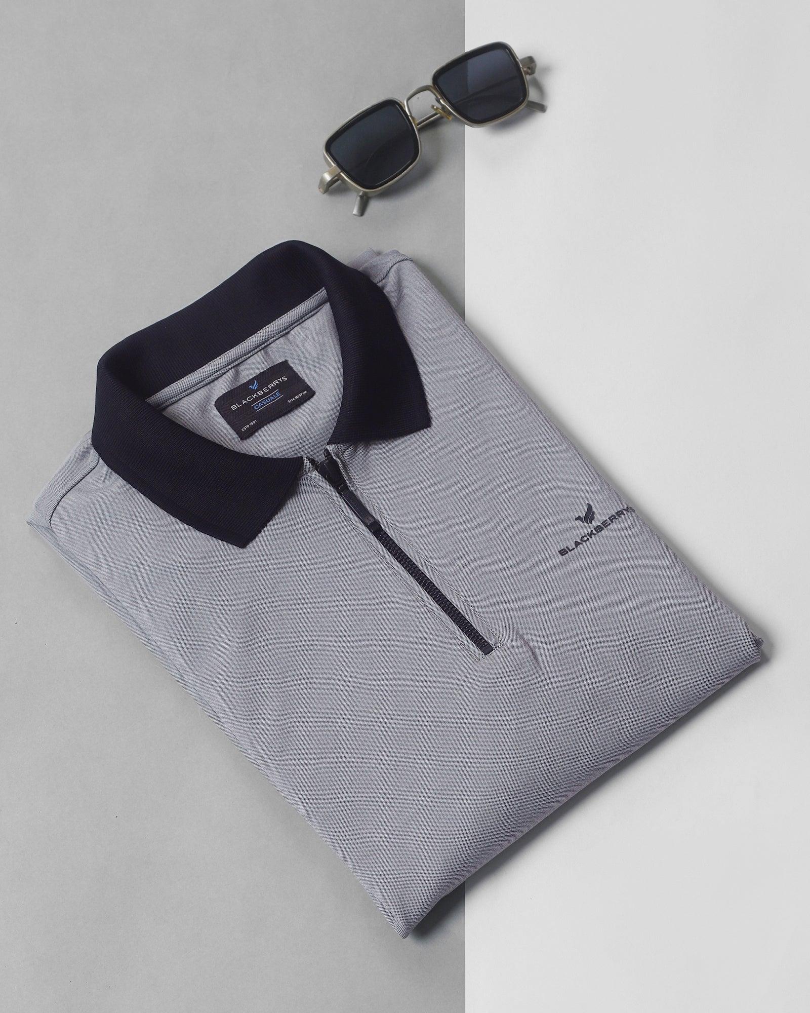 TechPro Polo Light Grey Solid T Shirt - Elite