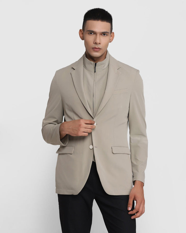 TechPro Formal Beige Solid Blazer - Ultron