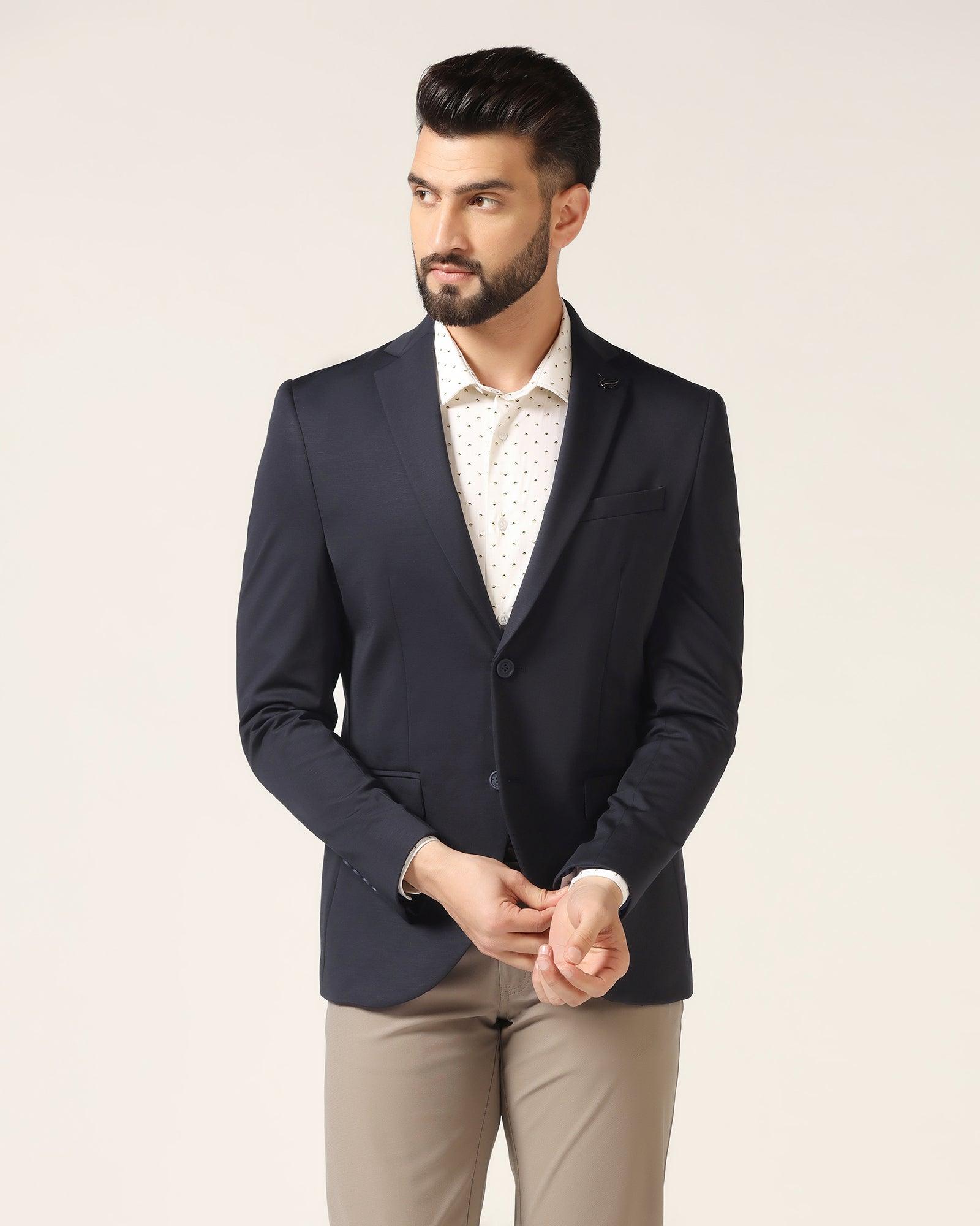 TechPro Formal Navy Solid Blazer - Sein