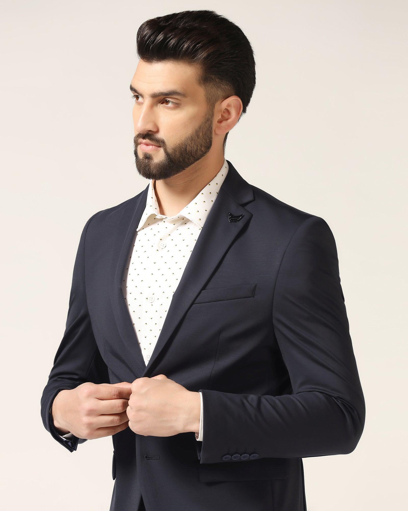 TechPro Formal Navy Solid Blazer - Sein - Blackberrys