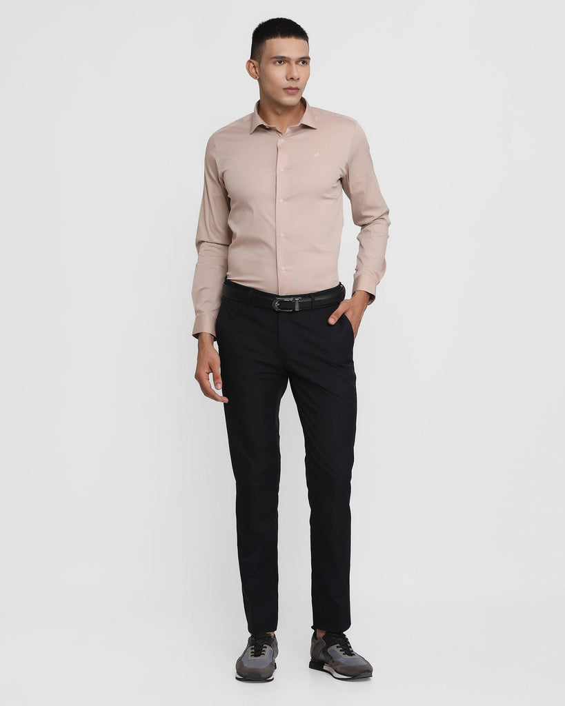 TechPro Formal Beige Solid Shirt - Cloud