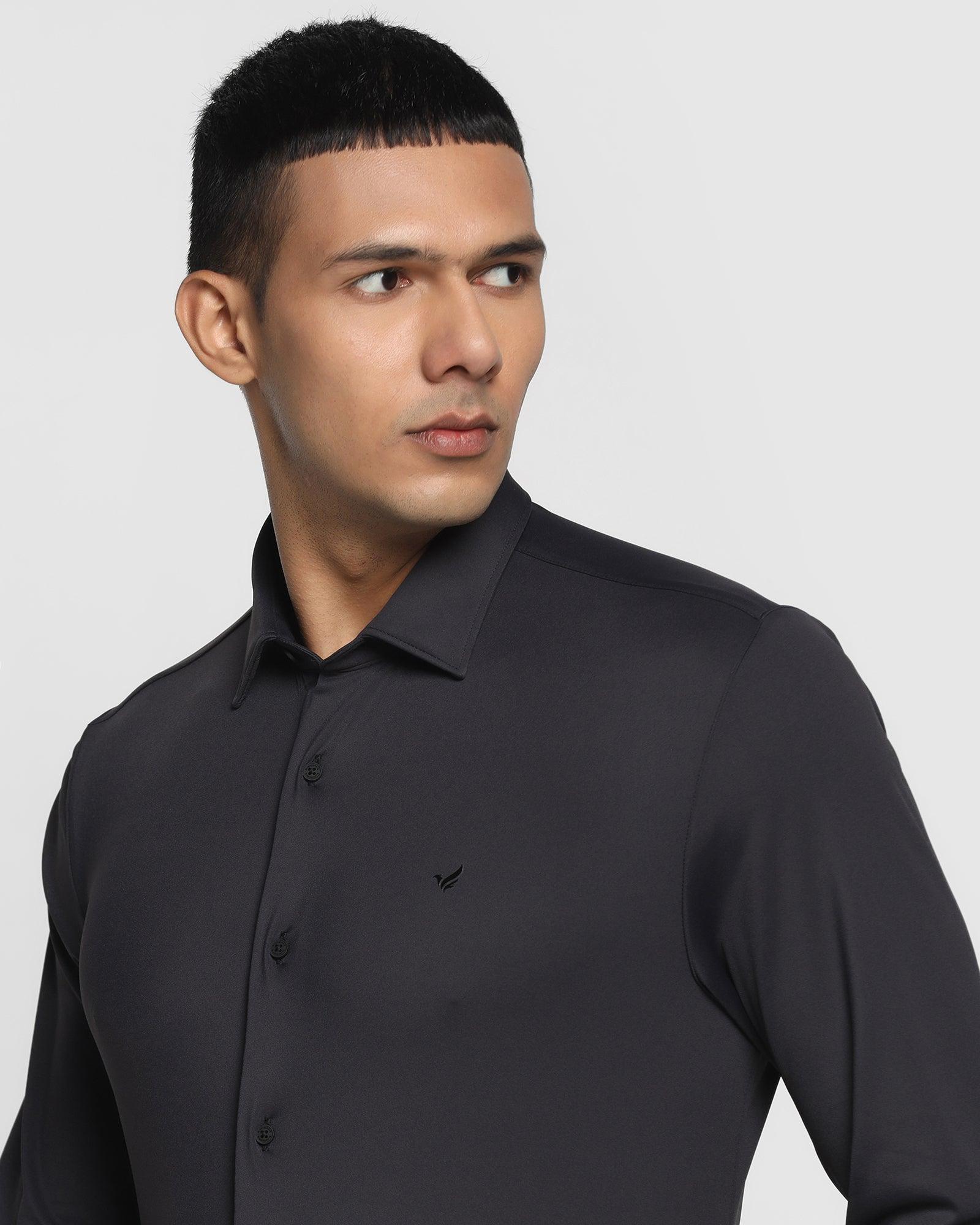 TechPro Formal Black Solid Shirt - Admin