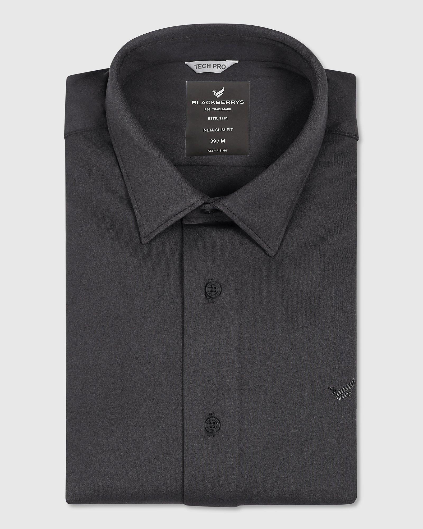TechPro Formal Black Solid Shirt - Admin