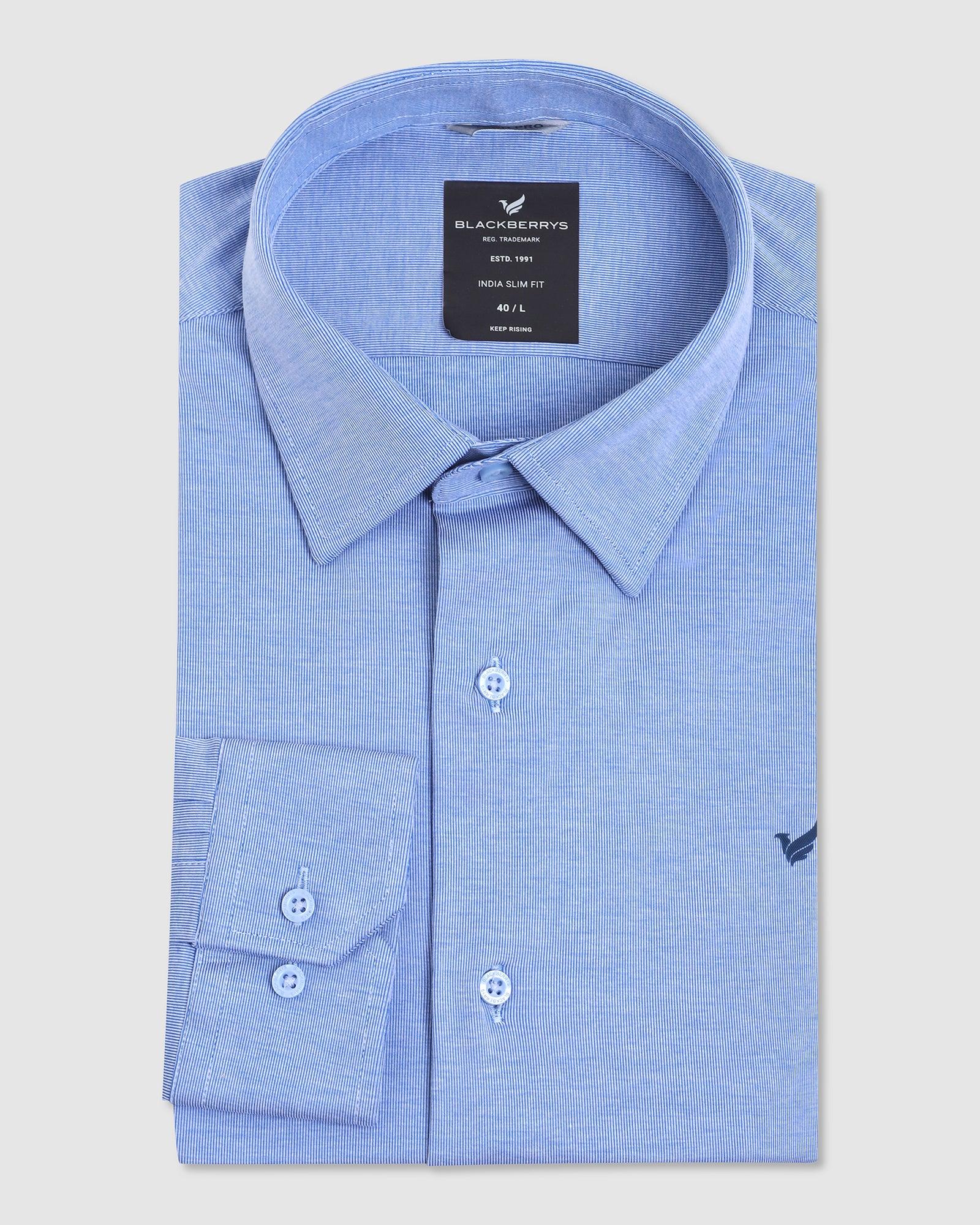 TechPro Formal Blue Solid Shirt - Nathan