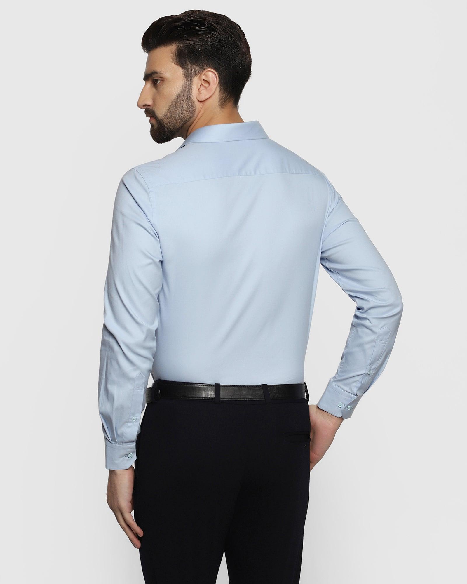 TechPro Formal Blue Solid Shirt - Tartan