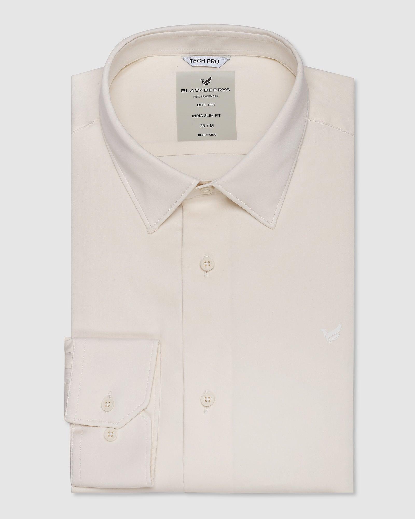 TechPro Formal Cream Solid Shirt - Nitro