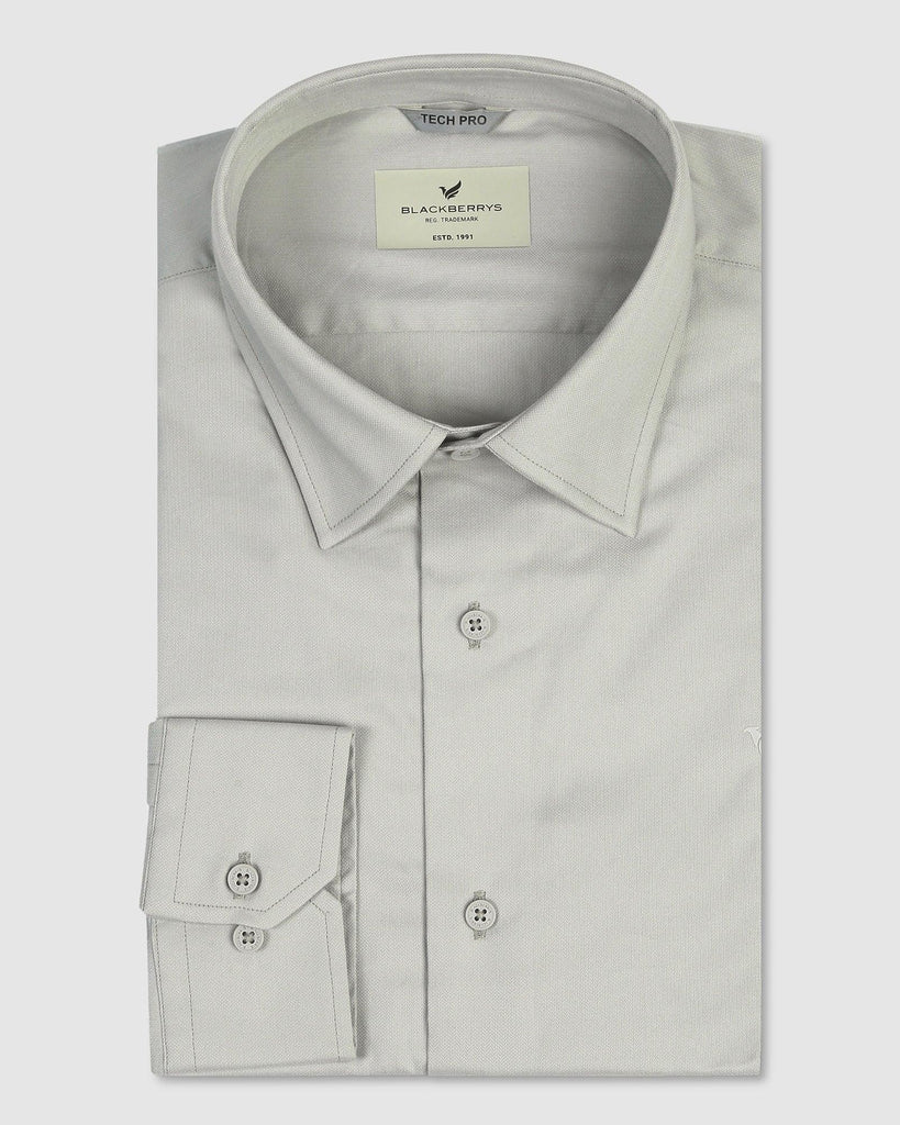 TechPro Formal Grey Solid Shirt - Tartan