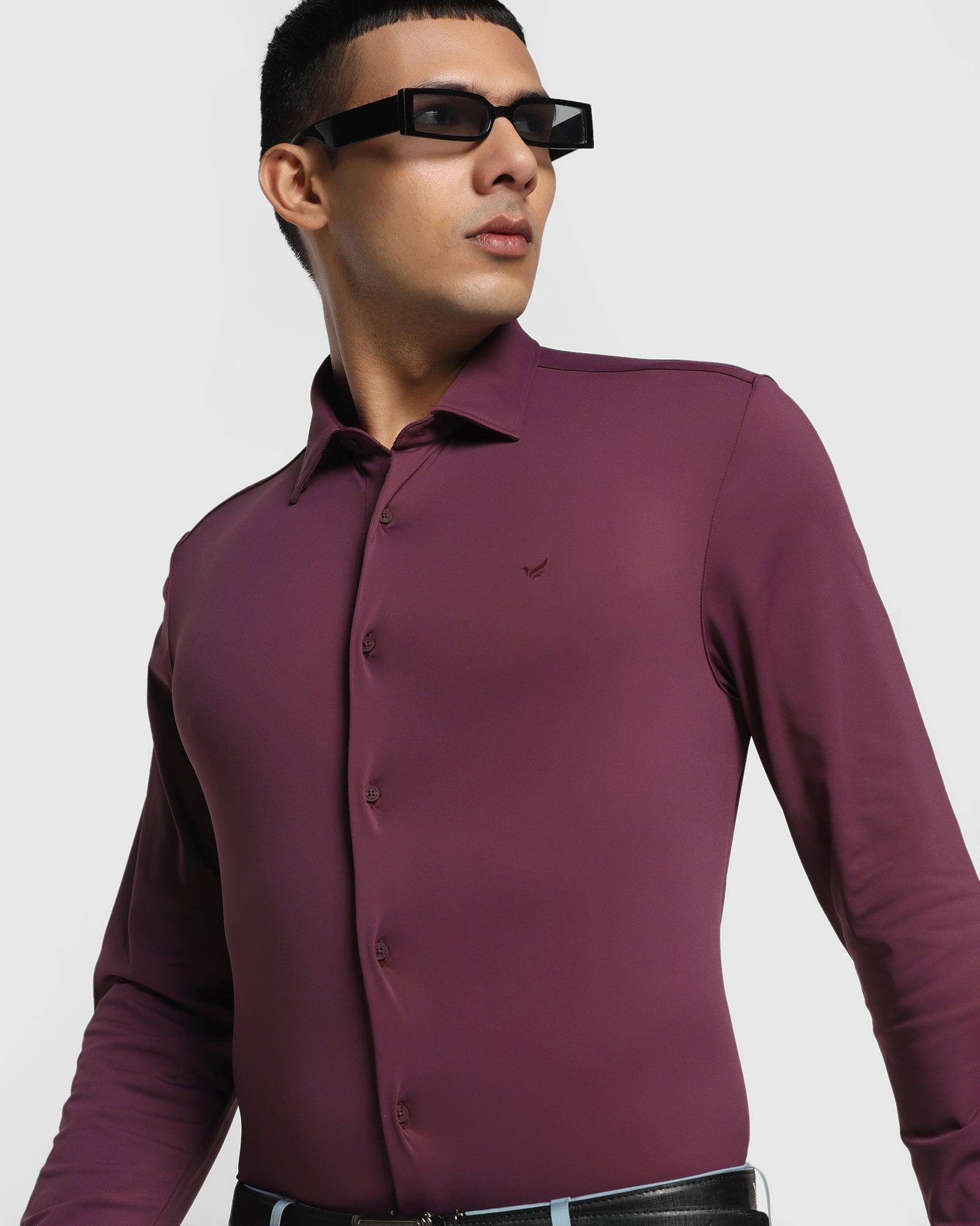 TechPro Formal Plum Solid Shirt - Admin