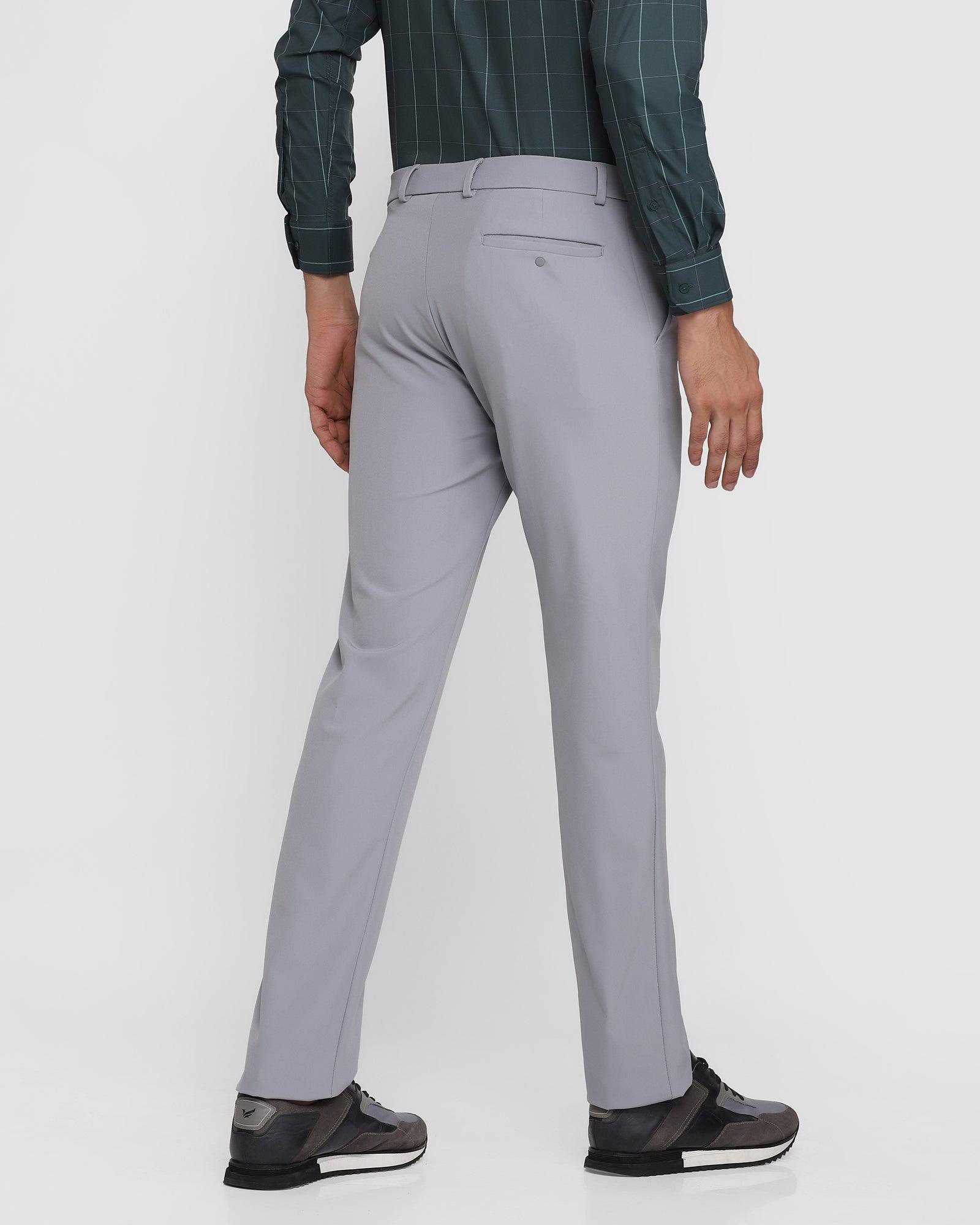 Buy Men Grey Slim Fit Solid Flat Front Casual Trousers Online - 167794 |  Louis Philippe