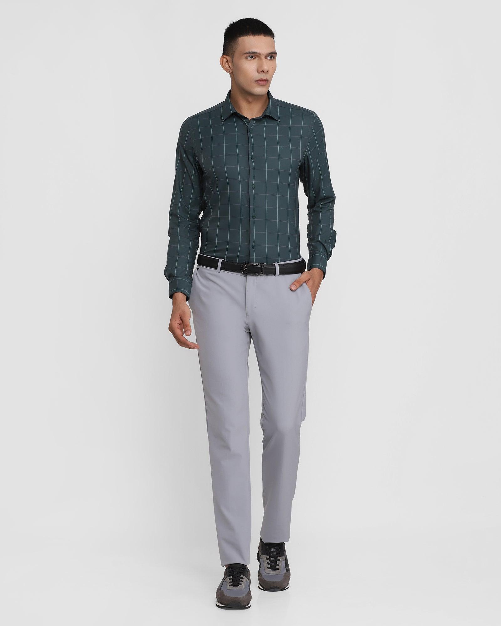 Light Gray Shirt with Brown Trousers | Hockerty