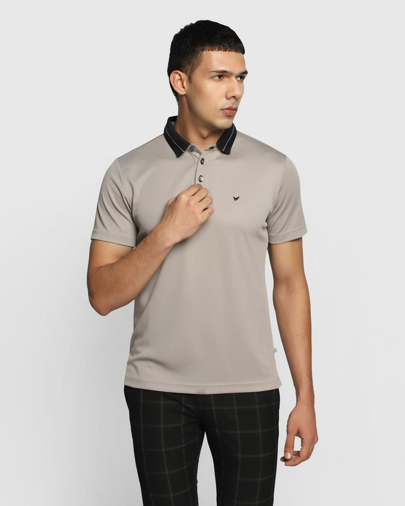 TechPro Polo Ash Grey Solid T-Shirt - Susan