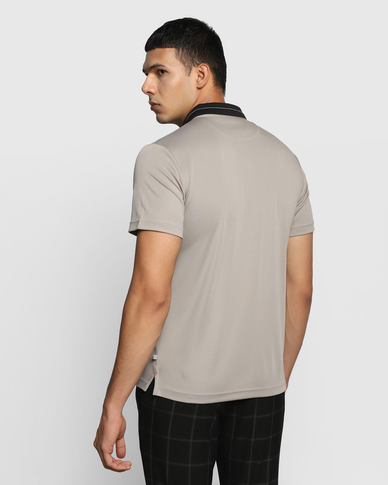 TechPro Polo Ash Grey Solid T-Shirt - Susan