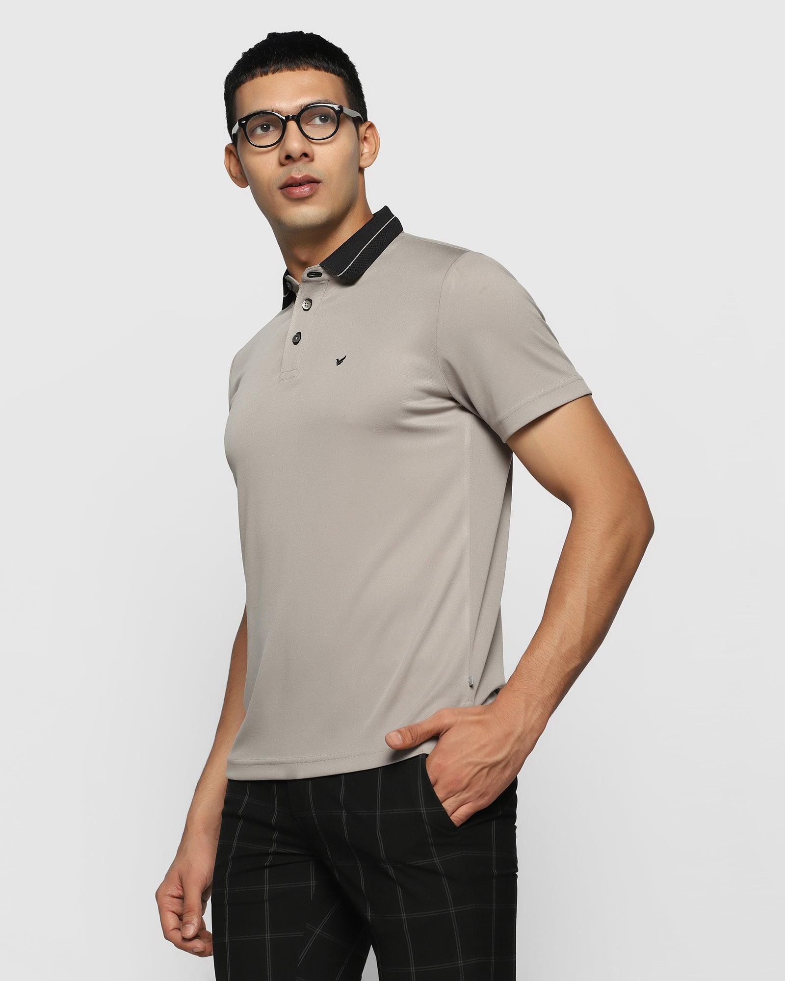 TechPro Polo Ash Grey Solid T-Shirt - Susan