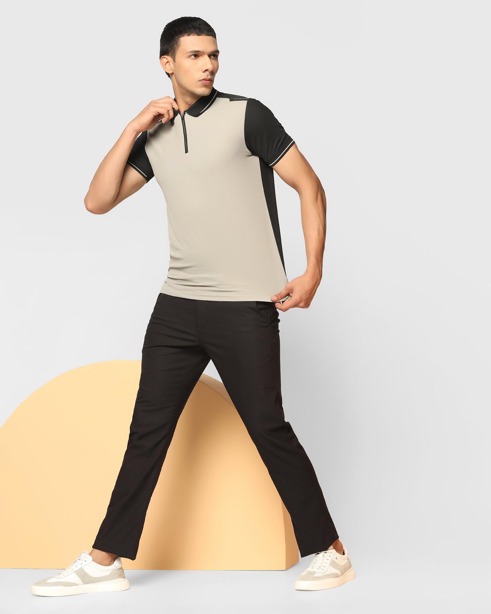 TechPro Polo Black Solid T Shirt - Forward
