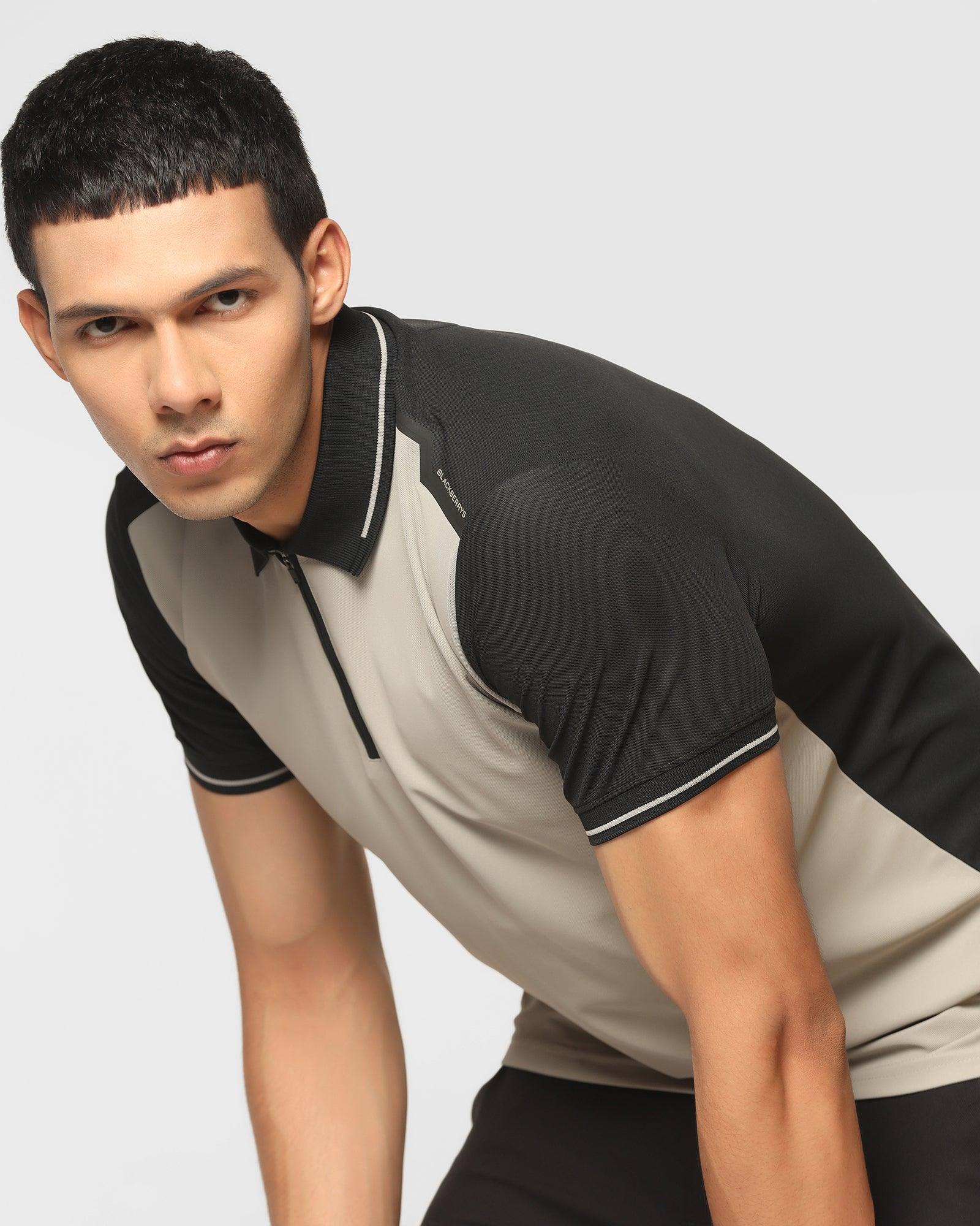 TechPro Polo Black Solid T Shirt - Forward