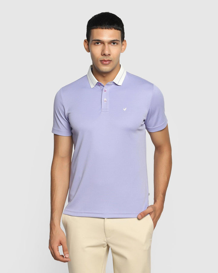 TechPro Polo Lilac Purple Solid T-Shirt - Susan