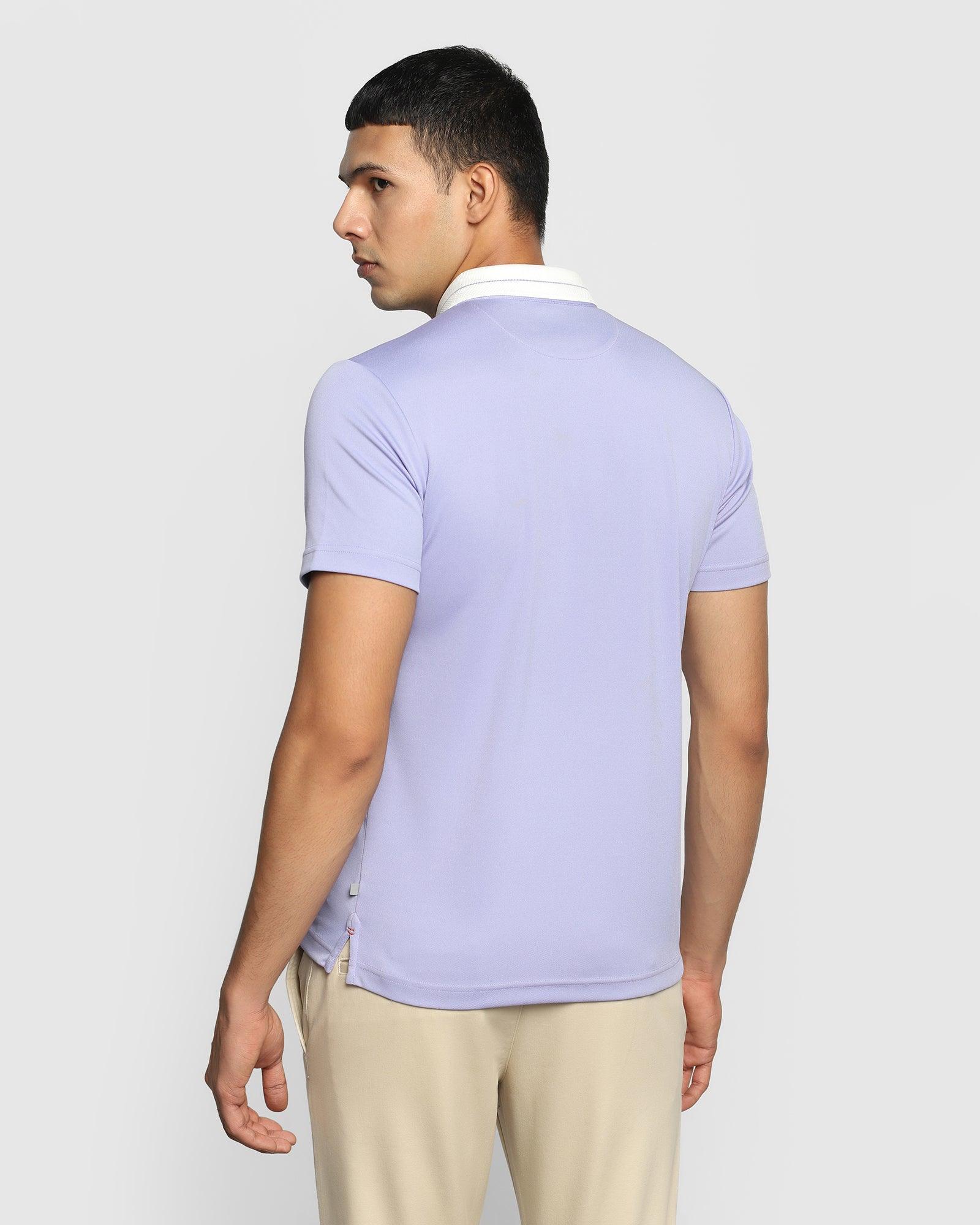 TechPro Polo Lilac Purple Solid T-Shirt - Susan