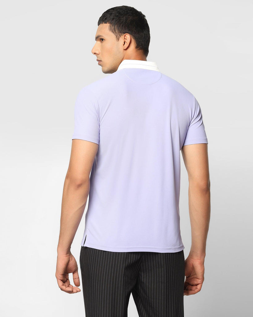 TechPro Polo Lilac Purple Solid T-Shirt - Susan