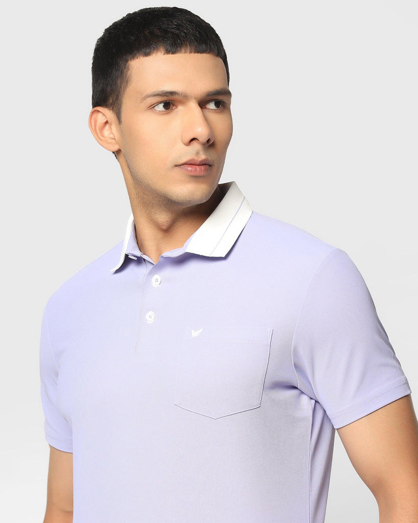 TechPro Polo Lilac Purple Solid T-Shirt - Susan