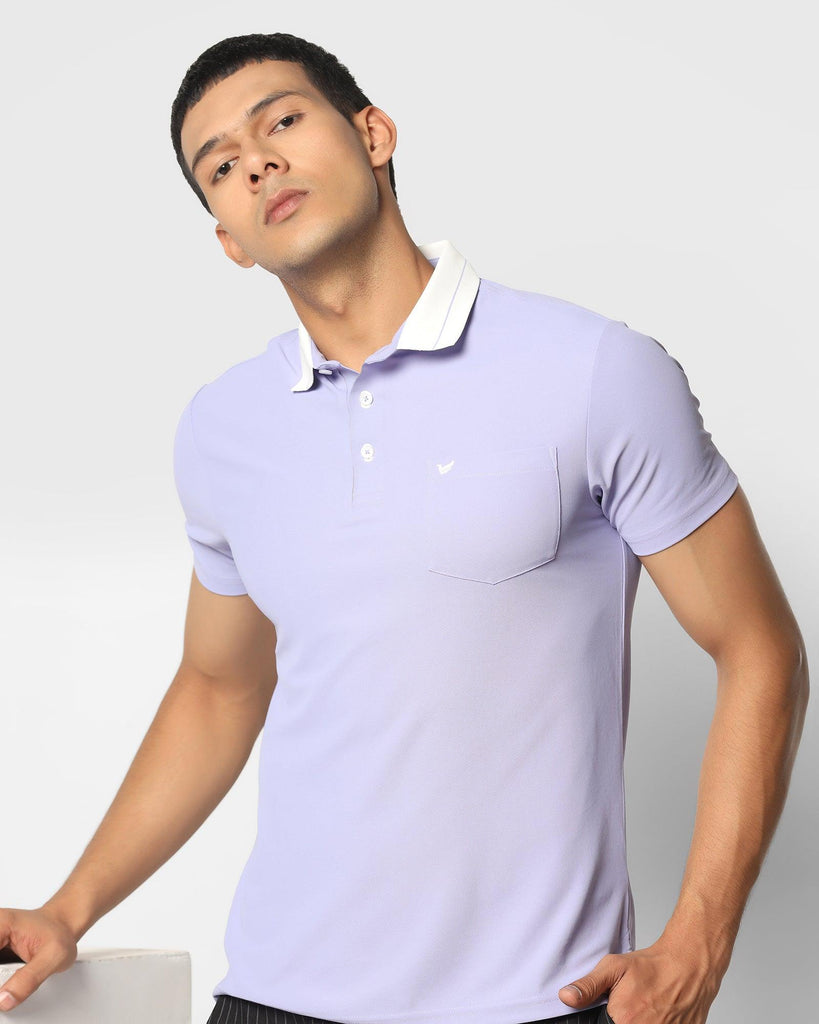 TechPro Polo Lilac Purple Solid T-Shirt - Susan